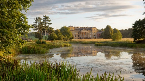 The house reflected on the lake at Croome, Worcestershire